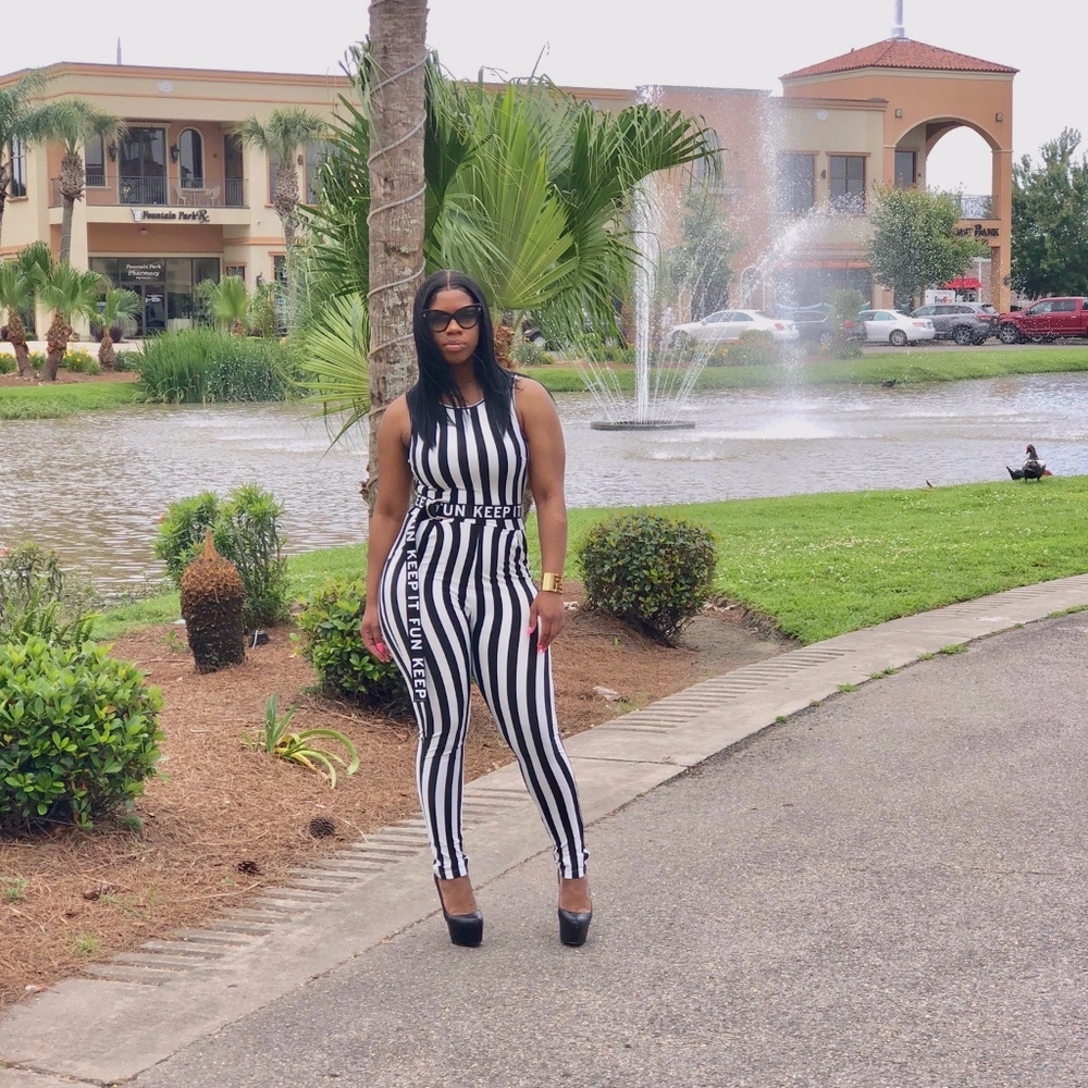 STRIPED JUMPSUIT BELT SEPARATE